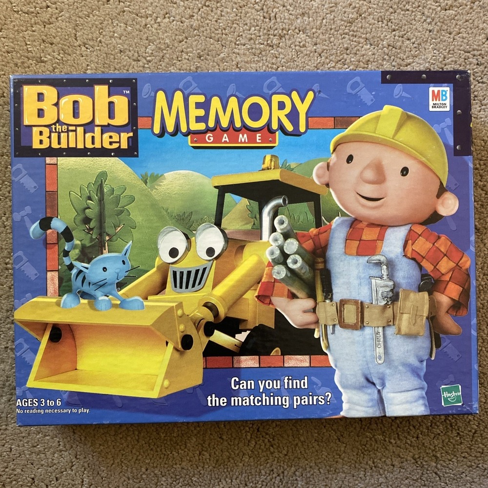 VINTAGE 2001 MILTON BRADLEY BOB THE BUILDER MEMORY GAME 72 PIECES COMPLETE!